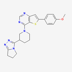 4-[3-(6,7-dihydro-5H-pyrrolo[2,1-c][1,2,4]triazol-3-yl)piperidin-1-yl]-6-(4-methoxyphenyl)thieno[3,2-d]pyrimidine