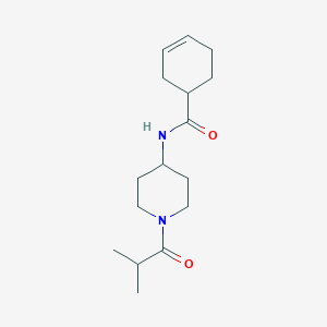 molecular formula C16H26N2O2 B7495148 N-[1-(2-methylpropanoyl)piperidin-4-yl]cyclohex-3-ene-1-carboxamide 