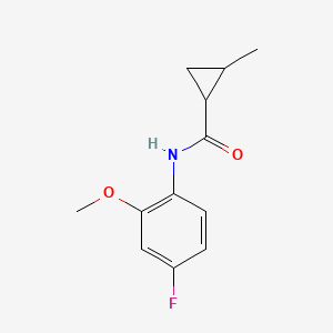 molecular formula C12H14FNO2 B7495153 N-(4-fluoro-2-methoxyphenyl)-2-methylcyclopropane-1-carboxamide 