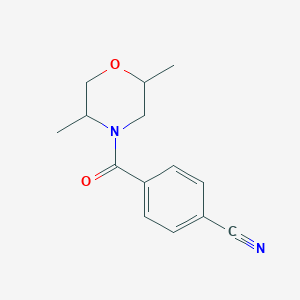 molecular formula C14H16N2O2 B7495160 4-(2,5-Dimethylmorpholine-4-carbonyl)benzonitrile 
