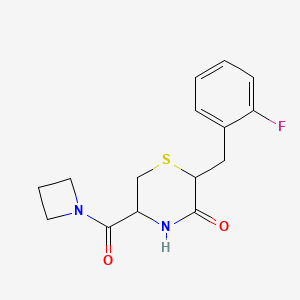 5-(Azetidine-1-carbonyl)-2-[(2-fluorophenyl)methyl]thiomorpholin-3-one