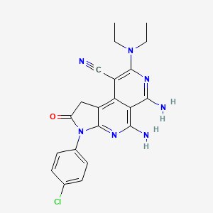 molecular formula C21H20ClN7O B7495226 5,6-diamino-3-(4-chlorophenyl)-8-(diethylamino)-2-oxo-1H-pyrrolo[2,3-c][2,7]naphthyridine-9-carbonitrile 