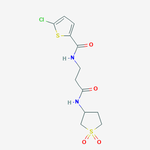 molecular formula C12H15ClN2O4S2 B7495230 5-chloro-N-[3-[(1,1-dioxothiolan-3-yl)amino]-3-oxopropyl]thiophene-2-carboxamide 