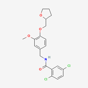 2,5-dichloro-N-[[3-methoxy-4-(oxolan-2-ylmethoxy)phenyl]methyl]benzamide