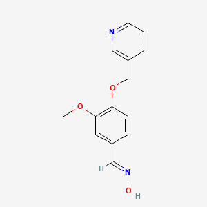 molecular formula C14H14N2O3 B7495283 (NE)-N-[[3-methoxy-4-(pyridin-3-ylmethoxy)phenyl]methylidene]hydroxylamine 