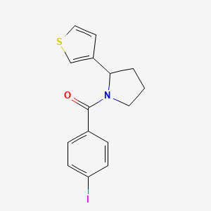 molecular formula C15H14INOS B7495293 (4-Iodophenyl)-(2-thiophen-3-ylpyrrolidin-1-yl)methanone 