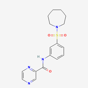 molecular formula C17H20N4O3S B7495305 N-[3-(azepan-1-ylsulfonyl)phenyl]pyrazine-2-carboxamide 