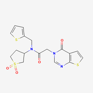 N-(1,1-dioxothiolan-3-yl)-2-(4-oxothieno[2,3-d]pyrimidin-3-yl)-N-(thiophen-2-ylmethyl)acetamide