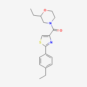 (2-Ethylmorpholin-4-yl)-[2-(4-ethylphenyl)-1,3-thiazol-4-yl]methanone