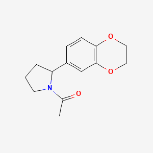 molecular formula C14H17NO3 B7495392 1-[2-(2,3-Dihydro-1,4-benzodioxin-6-yl)pyrrolidin-1-yl]ethanone 