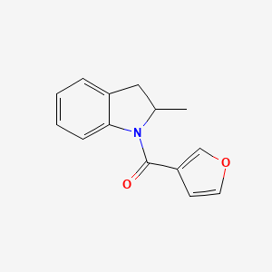 molecular formula C14H13NO2 B7495428 Furan-3-yl-(2-methyl-2,3-dihydroindol-1-yl)methanone 