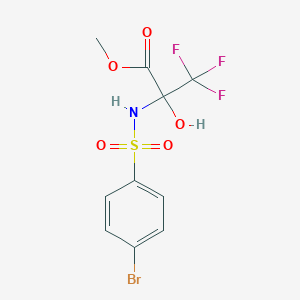 molecular formula C10H9BrF3NO5S B7495433 Methyl 2-[(4-bromophenyl)sulfonylamino]-3,3,3-trifluoro-2-hydroxypropanoate 