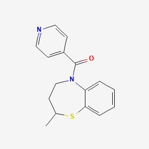 molecular formula C16H16N2OS B7495443 (2-methyl-3,4-dihydro-2H-1,5-benzothiazepin-5-yl)-pyridin-4-ylmethanone 