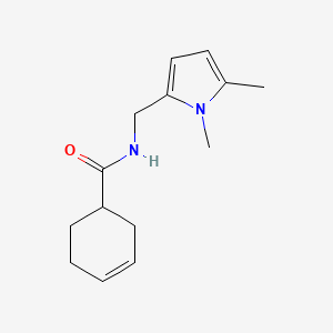 molecular formula C14H20N2O B7495451 N-[(1,5-dimethylpyrrol-2-yl)methyl]cyclohex-3-ene-1-carboxamide 