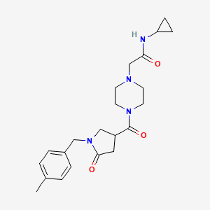 N-cyclopropyl-2-[4-[1-[(4-methylphenyl)methyl]-5-oxopyrrolidine-3-carbonyl]piperazin-1-yl]acetamide