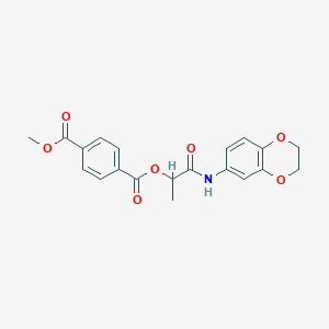 molecular formula C20H19NO7 B7495523 4-O-[1-(2,3-dihydro-1,4-benzodioxin-6-ylamino)-1-oxopropan-2-yl] 1-O-methyl benzene-1,4-dicarboxylate 