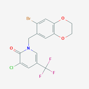 molecular formula C15H10BrClF3NO3 B7495538 1-[(6-Bromo-2,3-dihydro-1,4-benzodioxin-7-yl)methyl]-3-chloro-5-(trifluoromethyl)pyridin-2-one 