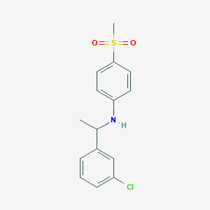 molecular formula C15H16ClNO2S B7495571 N-[1-(3-chlorophenyl)ethyl]-4-methylsulfonylaniline 