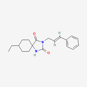 molecular formula C19H24N2O2 B7495573 8-ethyl-3-[(E)-3-phenylprop-2-enyl]-1,3-diazaspiro[4.5]decane-2,4-dione 