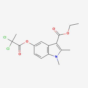 molecular formula C16H17Cl2NO4 B7495586 ethyl 5-[(2,2-dichloropropanoyl)oxy]-1,2-dimethyl-1H-indole-3-carboxylate 