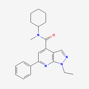 molecular formula C22H26N4O B7495597 N-cyclohexyl-1-ethyl-N-methyl-6-phenyl-1H-pyrazolo[3,4-b]pyridine-4-carboxamide 
