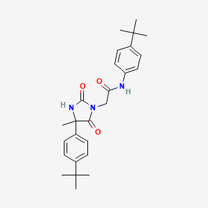 molecular formula C26H33N3O3 B7495602 N-(4-tert-butylphenyl)-2-[4-(4-tert-butylphenyl)-4-methyl-2,5-dioxoimidazolidin-1-yl]acetamide 