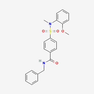 molecular formula C22H22N2O4S B7495618 N-benzyl-4-[(2-methoxyphenyl)-methylsulfamoyl]benzamide 