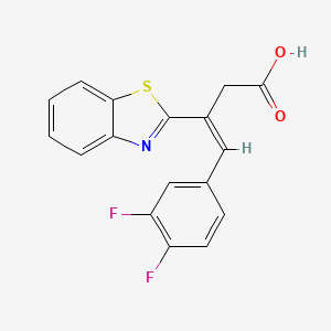 molecular formula C17H11F2NO2S B7495625 (Z)-3-(1,3-benzothiazol-2-yl)-4-(3,4-difluorophenyl)but-3-enoic acid 