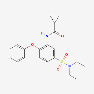 molecular formula C20H24N2O4S B7495660 N-[5-(diethylsulfamoyl)-2-phenoxyphenyl]cyclopropanecarboxamide 