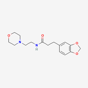 molecular formula C16H22N2O4 B7495671 3-(1,3-benzodioxol-5-yl)-N-(2-morpholin-4-ylethyl)propanamide 