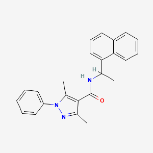 3,5-dimethyl-N-(1-naphthalen-1-ylethyl)-1-phenylpyrazole-4-carboxamide