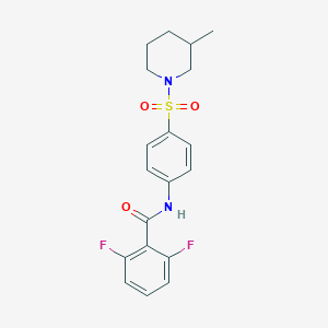 molecular formula C19H20F2N2O3S B7495682 2,6-difluoro-N-[4-(3-methylpiperidin-1-yl)sulfonylphenyl]benzamide 