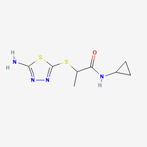 2-[(5-amino-1,3,4-thiadiazol-2-yl)sulfanyl]-N-cyclopropylpropanamide
