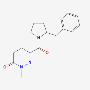 molecular formula C17H21N3O2 B7495708 6-(2-Benzylpyrrolidine-1-carbonyl)-2-methyl-4,5-dihydropyridazin-3-one 