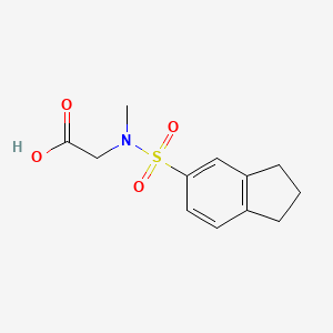 molecular formula C12H15NO4S B7495719 2-[2,3-dihydro-1H-inden-5-ylsulfonyl(methyl)amino]acetic acid 