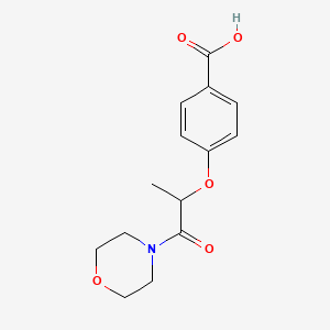 molecular formula C14H17NO5 B7495731 4-(1-Morpholin-4-yl-1-oxopropan-2-yl)oxybenzoic acid 
