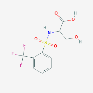 molecular formula C10H10F3NO5S B7495745 3-Hydroxy-2-[[2-(trifluoromethyl)phenyl]sulfonylamino]propanoic acid 