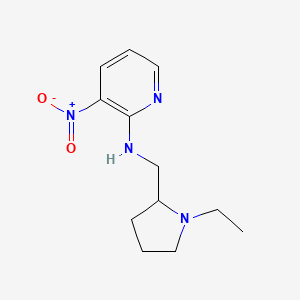 molecular formula C12H18N4O2 B7495748 N-[(1-ethylpyrrolidin-2-yl)methyl]-3-nitropyridin-2-amine 
