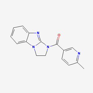 molecular formula C16H14N4O B7495772 1,2-Dihydroimidazo[1,2-a]benzimidazol-3-yl-(6-methylpyridin-3-yl)methanone 