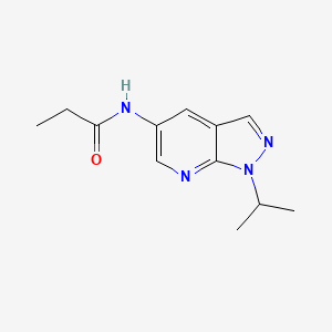 molecular formula C12H16N4O B7495775 N-(1-propan-2-ylpyrazolo[3,4-b]pyridin-5-yl)propanamide 