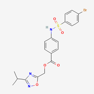 molecular formula C19H18BrN3O5S B7495815 (3-Propan-2-yl-1,2,4-oxadiazol-5-yl)methyl 4-[(4-bromophenyl)sulfonylamino]benzoate 