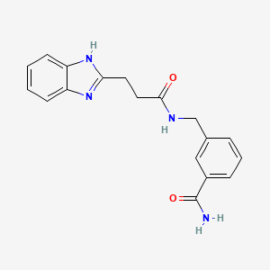 molecular formula C18H18N4O2 B7495822 3-[[3-(1H-benzimidazol-2-yl)propanoylamino]methyl]benzamide 