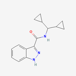 molecular formula C15H17N3O B7495823 N-(dicyclopropylmethyl)-1H-indazole-3-carboxamide 
