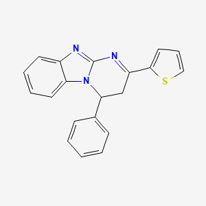 molecular formula C20H15N3S B7495830 4-Phenyl-2-thiophen-2-yl-3,4-dihydropyrimido[1,2-a]benzimidazole 