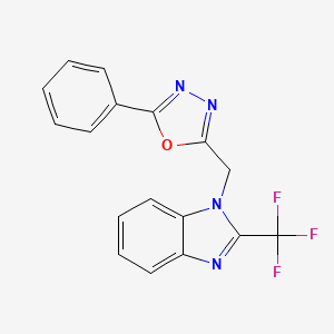 molecular formula C17H11F3N4O B7495834 2-Phenyl-5-[[2-(trifluoromethyl)benzimidazol-1-yl]methyl]-1,3,4-oxadiazole 