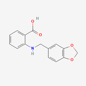 molecular formula C15H13NO4 B7495838 2-[(1,3-Benzodioxol-5-ylmethyl)amino]benzoic acid 