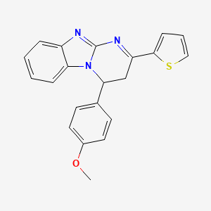 molecular formula C21H17N3OS B7495849 4-(4-Methoxyphenyl)-2-thiophen-2-yl-3,4-dihydropyrimido[1,2-a]benzimidazole 