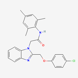 2-[2-[(4-chlorophenoxy)methyl]benzimidazol-1-yl]-N-(2,4,6-trimethylphenyl)acetamide