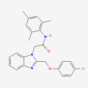 molecular formula C25H24ClN3O2 B7495857 2-[2-[(4-chlorophenoxy)methyl]benzimidazol-1-yl]-N-(2,4,6-trimethylphenyl)acetamide 