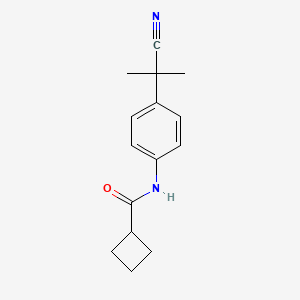 molecular formula C15H18N2O B7495871 N-[4-(2-cyanopropan-2-yl)phenyl]cyclobutanecarboxamide 